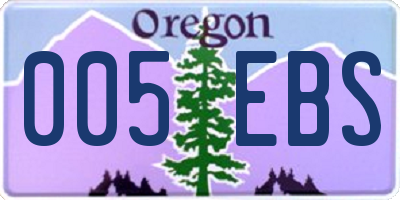 OR license plate 005EBS