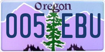 OR license plate 005EBU