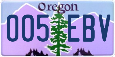 OR license plate 005EBV