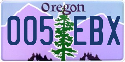 OR license plate 005EBX