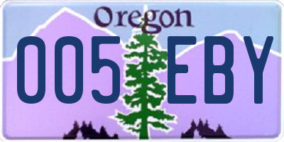 OR license plate 005EBY