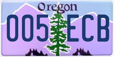 OR license plate 005ECB