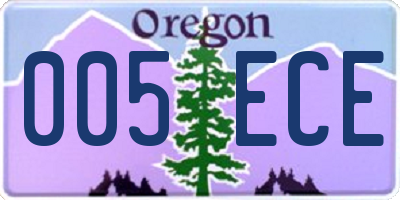 OR license plate 005ECE