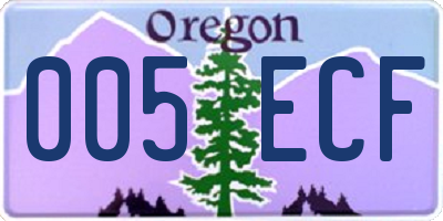 OR license plate 005ECF