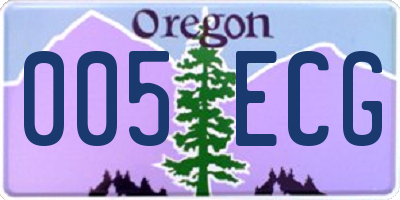 OR license plate 005ECG