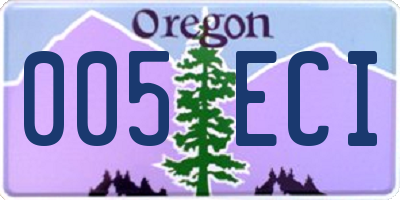 OR license plate 005ECI