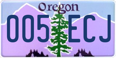OR license plate 005ECJ
