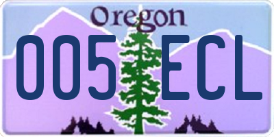 OR license plate 005ECL