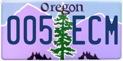 OR license plate 005ECM
