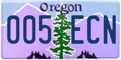 OR license plate 005ECN