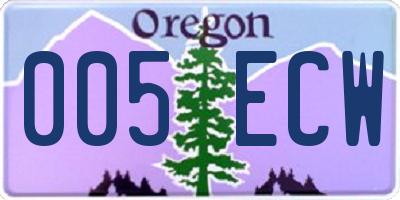 OR license plate 005ECW