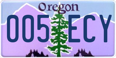 OR license plate 005ECY
