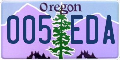 OR license plate 005EDA