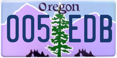 OR license plate 005EDB