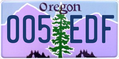 OR license plate 005EDF