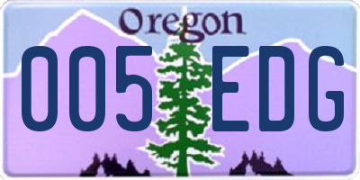 OR license plate 005EDG