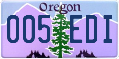 OR license plate 005EDI