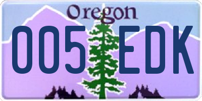 OR license plate 005EDK