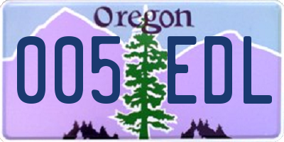 OR license plate 005EDL