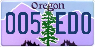 OR license plate 005EDO