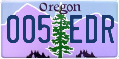 OR license plate 005EDR