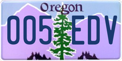 OR license plate 005EDV