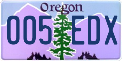 OR license plate 005EDX