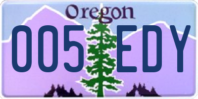 OR license plate 005EDY