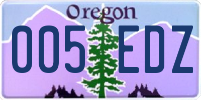 OR license plate 005EDZ
