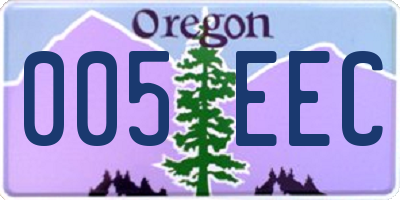 OR license plate 005EEC