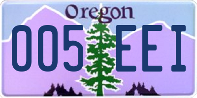 OR license plate 005EEI