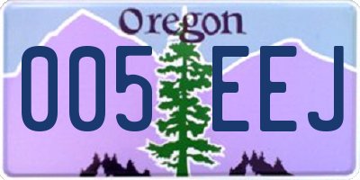 OR license plate 005EEJ