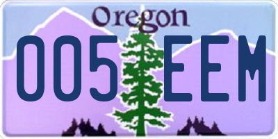 OR license plate 005EEM