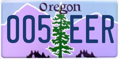 OR license plate 005EER