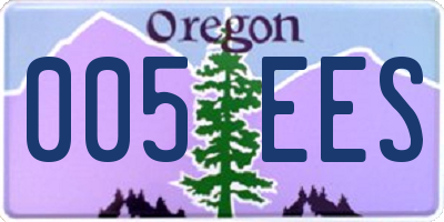OR license plate 005EES
