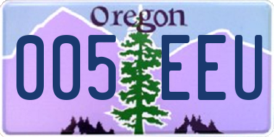 OR license plate 005EEU