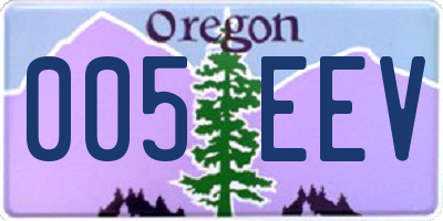 OR license plate 005EEV