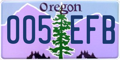 OR license plate 005EFB