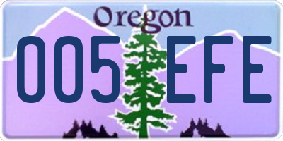 OR license plate 005EFE