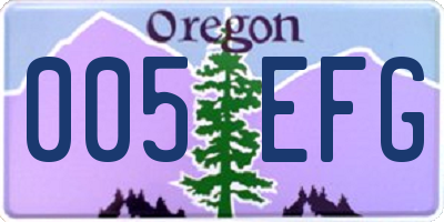 OR license plate 005EFG