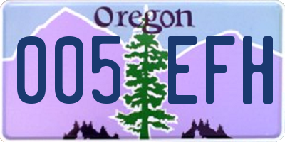 OR license plate 005EFH