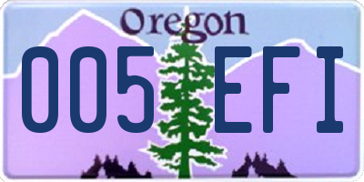 OR license plate 005EFI