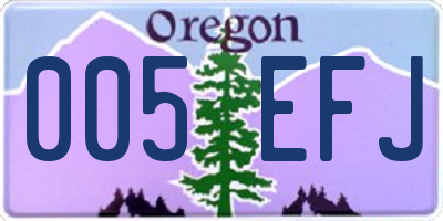 OR license plate 005EFJ