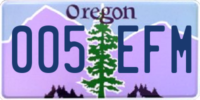 OR license plate 005EFM