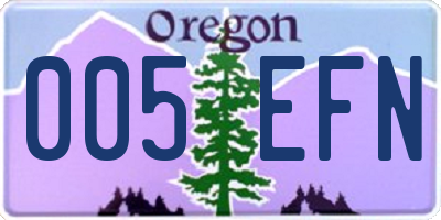 OR license plate 005EFN