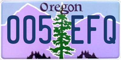 OR license plate 005EFQ