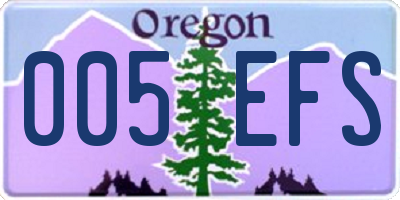 OR license plate 005EFS