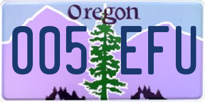 OR license plate 005EFU