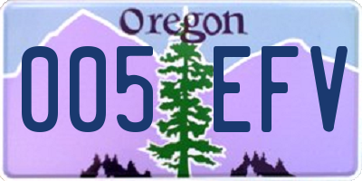 OR license plate 005EFV