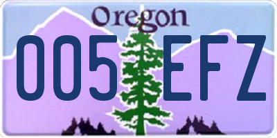 OR license plate 005EFZ